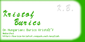 kristof burics business card